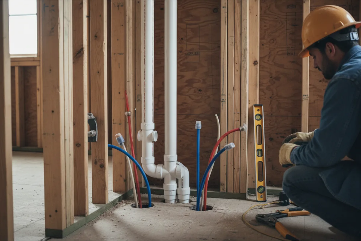 Drain and supply rough-in during Toilet Repair and Installation in Mayville
